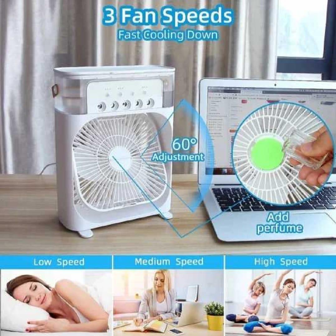 Mini Air Conditioner - 1 Pc Portable Fan with 3 Fan Speeds and 60° Adjustment